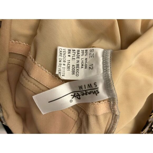 NWT Shape FX Swim Leopard One-piece sz 12 mob wife slimming - Picture 9 of 10